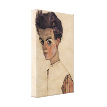 Egon Schiele - Auto-Retrato Impressão De Canvas Esticadas