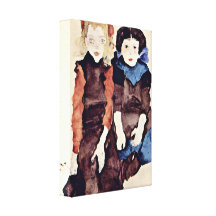 Egon Schiele - meninas Impressão De Canvas Esticada