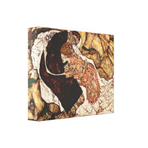 Egon Schiele - morte e mulher Impressão De Canvas Esticada