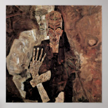 Egon Schiele - Selbstseher ou morte e homem Poster
