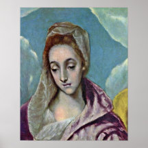El Greco - família santamente com detalhe de St An Impressão