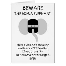 Elefante de Ninja! Cartão