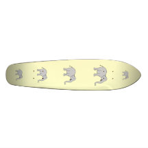 Elefante de riso cinzento. Desenhos animados Skate Personalizado