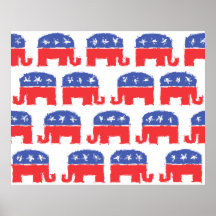 Elefantes republicanos pintados posters