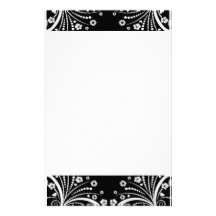Elegante preto e branco papelaria
