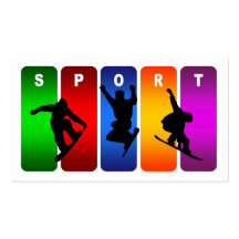 Emblema multicolorido da snowboarding cartões de visita
