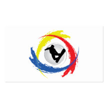 Emblema Tricolor da snowboarding Cartões De Visitas