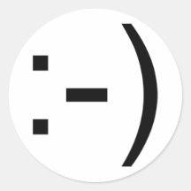 Emoticon feliz da cara! adesivo redondo