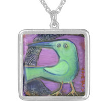 Encanto verde do pássaro bijuteria personalizada
