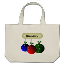 Enfeites de natal coloridos com flocos de neve bolsas