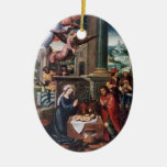 Enfeites de natal da pintura do vintage da cena da