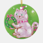 Enfeites de natal engraçados do gato
