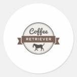 Engrenagem do Retriever do café! Adesivos Em Formato Redondos