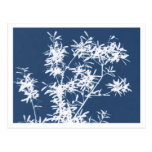 Entalhe austero azul e branco do gráfico das folha cartoes postais