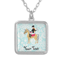 Equestrian do damasco da cerceta colar