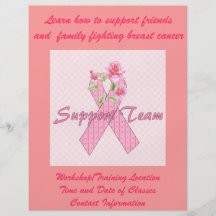 Equipe de apoio ao cancer de mama panfleto personalizado