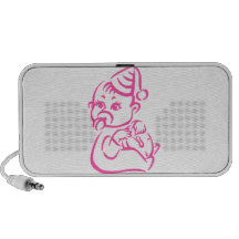 Esboço cor-de-rosa do bebê caixinhas de som para iPhone