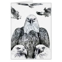 Esboço do desenho de lápis da colagem da águia ame postais