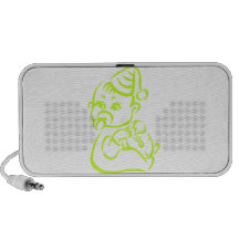 Esboço verde do bebê caixinhas de som para mp3