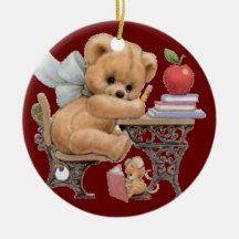 Escola dentro ornamento para arvores de natal