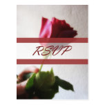 Escuro - casamento da tentação RSVP da rosa vermel Cartões Postais