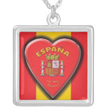 España em minha colar do coração