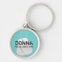 Esposa das forças armadas do dog tags chaveiro