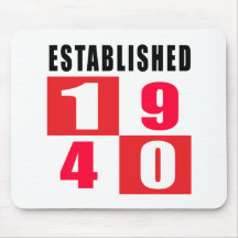 Estabelecido 1940 designs do aniversário mousepad