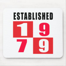 Estabelecido 1979 designs do aniversário mousepad
