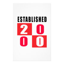 Estabelecido 2000 designs do aniversário papéis personalizados