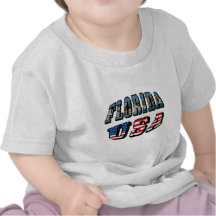 Estado de Florida e de bandeira dos EUA texto Tshirts