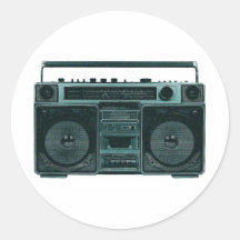 estéreo retro adesivos em formato redondos