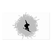 Estilo do Scribble da snowboarding Cartoes De Visitas