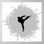 Estilo do Scribble do karaté Posters