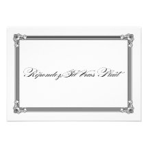 Estilo preto & branco do poster que Wedding RSVP Convite Personalizados