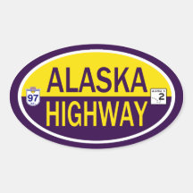 Estrada de Alaska Adesivos Em Formato Oval