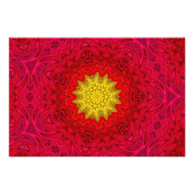 Estrela amarela na mandala vermelha fotografia