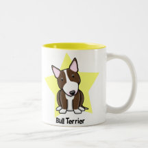 Estrela bull terrier rajado de Kawaii Canecas