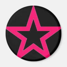 Estrela cor-de-rosa no preto - ímã imãs