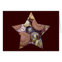 Estrela do botão de Brown Cartões