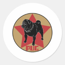 Estrela do Pug Adesivos