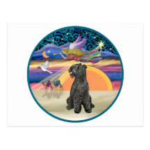 Estrela do Xmas (R) - azul de Kerry Terrier Cartao Postal