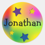 Estrelas coloridas personalizadas adesivos em formato redondos