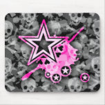Estrelas & crânios de Emo Mouse Pad