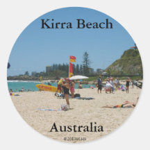 Etiqueta 3 da praia de Kirra Adesivo Em Formato Redondo