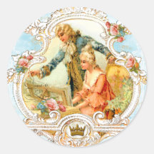 Etiqueta barroco do casal musical de Marie Antoine Adesivo