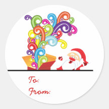 Etiqueta bonito do Natal de Papai Noel e de caixa  Adesivos