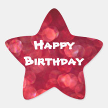 Etiqueta colorida do feliz aniversario adesivos em forma de estrelas