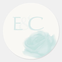 Etiqueta cor-de-rosa de Momogram do Aqua Adesivos Redondos