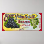 Etiqueta das uvas dos Estados de Nova Iorque Posteres